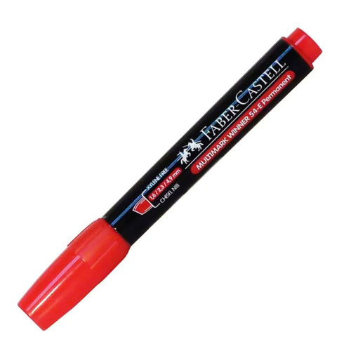 Marcador Permanente Desechable Punta Biselada Rojo N54