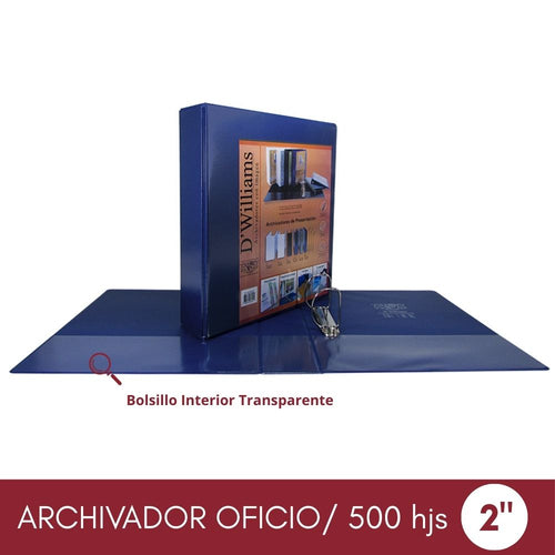 Archivador Catálogo Oficio 2 Aros 2.0 Azul