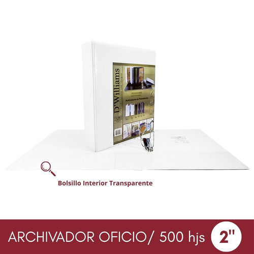 Archivador Catálogo Oficio 2 Aros 2.0 Blanco 250 Hojas