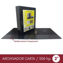 Archivador Catálogo Carta 2 Aros 2.0 Negro