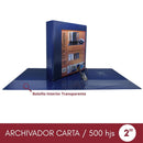Archivador Catálogo Carta 2 Aros 2.0 Azul