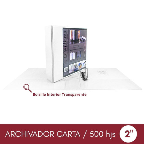 Archivador Catálogo Carta 2 Aros Blanco