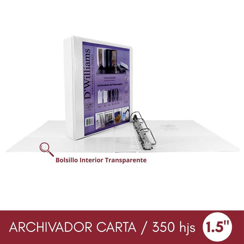 Archivador Catálogo Carta 3 Aros 1.5 Blanco