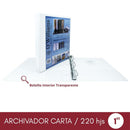 Archivador Catálogo Carta 3 Aros 1.0 Blanco 250 Hojas