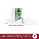 Archivador Catálogo Carta 3 Aros 2.0 Blanco 500 Hojas
