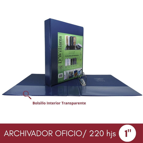Archivador Catálogo Oficio 2 Aros 1.0 Azul