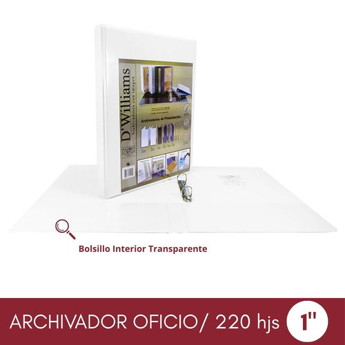 Archivador Catálogo Oficio 2 Aros 1.0 Blanco 250 Hojas
