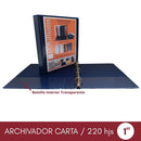 Archivador Catálogo Carta 3 Aros 1.0 Azul