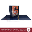 Archivador Catálogo Carta 3 Aros 2.0 Azul