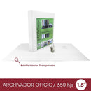 Archivador Catálogo Oficio 2 Aros 1.5 Blanco 370 Hojas