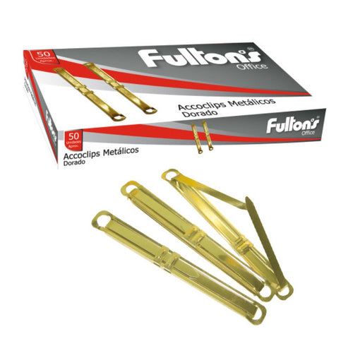 Accoclip Metálico Dorado Caja 50 Un