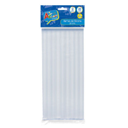Silicona Barra Transparente 11.5 Mm 30 Cm 6 Un