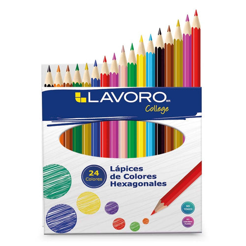 Lápices De Color Largo Hexagonales 24 Colores
