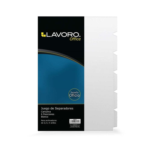 Separador Oficio 6 Divisiones Carta Blanco FULTONS