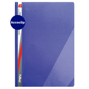 Carpeta Vinil Carta Con Accoclip Y Bolsillo Azul