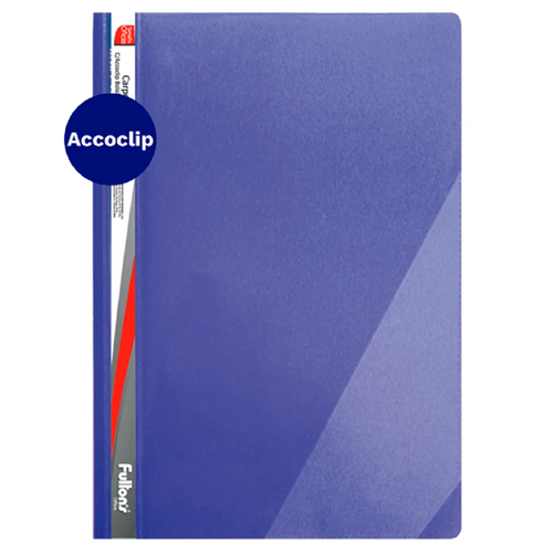 Carpeta Vinil Carta Con Accoclip Y Bolsillo Azul