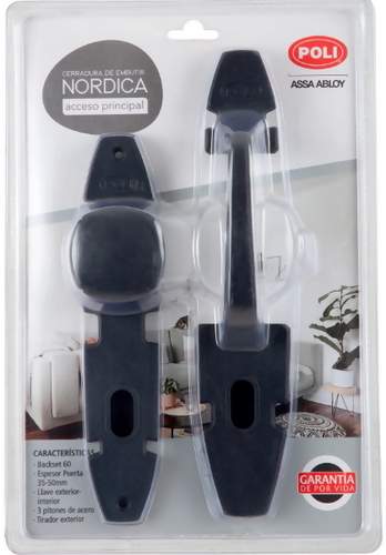 Cerradura Embutida Nordica B60 Pomo Acceso 1/2 con Tirador