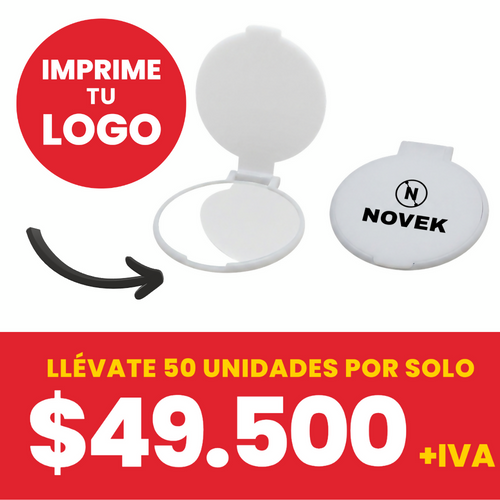 Espejo Economico De Bolsillo ( Blanco, Impresion Full Color)