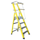 Escalera Fibra Vidrio Plataforma 4 Peldaños Con Baranda Doble