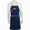 Pechera Asador Canvas Algodon 10 Onzas Azul Marino (Impresion Full color)