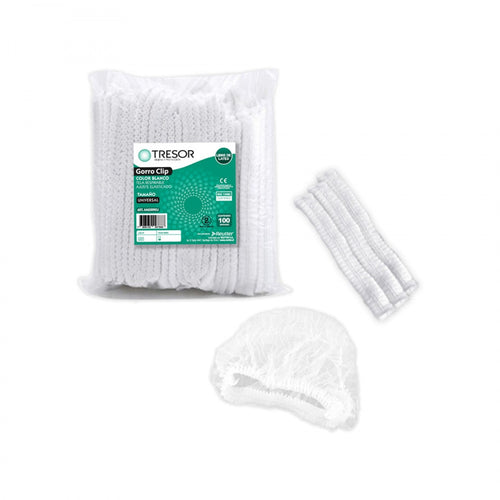 Gorro Clip Acordeon Elast.(100 U) BLANCO