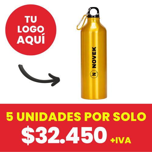 Sport Bottle De Aluminio 800Cc Dorado (Impresion full color)