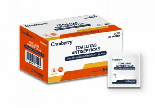 DE 3 TOALLITAS C/ALCOHOL ISOPROPILICO 70% CJX100