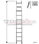 Escalera Aluminio Recta Simple 3.05 M. 10 Peldaños Cuprum