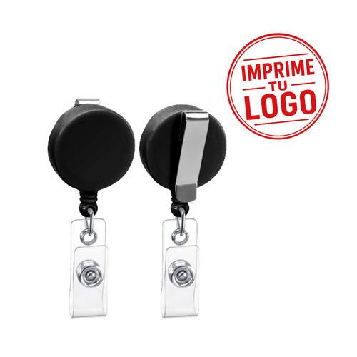 Yo-Yo Porta-Credencial (Negro, Impresion Un Color)