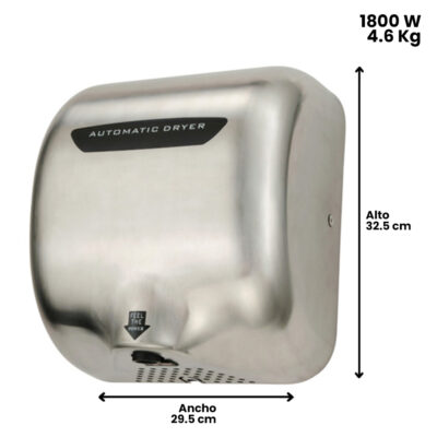 Secador De Manos Acero Inox 1800W