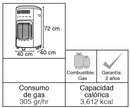 Estufa A Gas 11 Kg Hibrida Radiacion Rf 5700Cl Rojo
