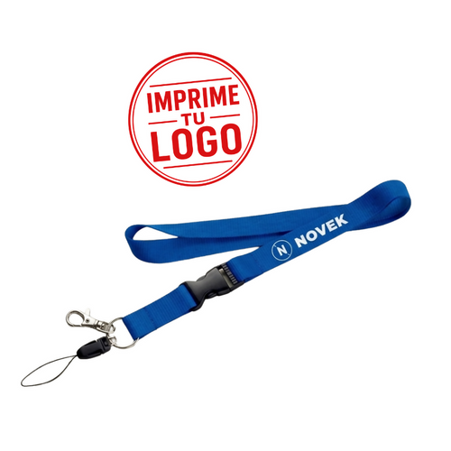 Lanyard Premium Texturado (Azulino, Impresion Un Color)
