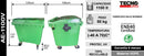 Contenedor De Basura Verde Con Ruedas 1100 L Soin