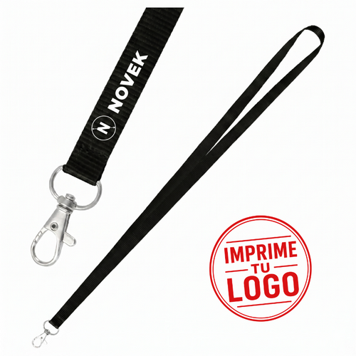 Lanyard Porta-Credencial (Negro, Impresion Un Color)