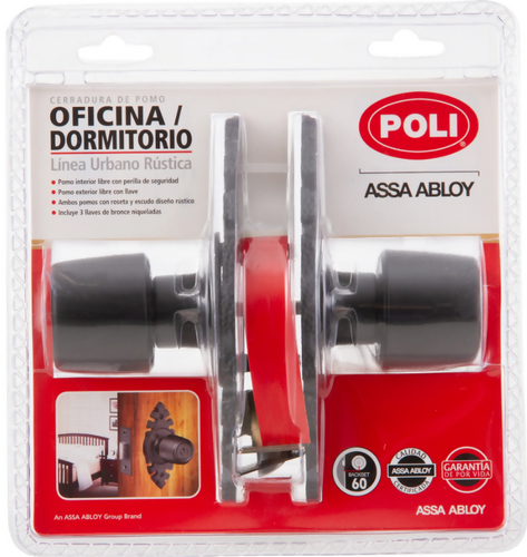 Cerradura Tubular Pomo Urbano Rústica Oficina/Dormitorio
