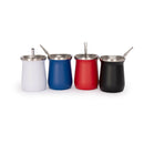 Vaso Termico Metalico Mate 300Ml. Con Bombilla Blanco (Impresion Full Color)