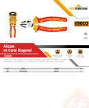 ALICATE DE CORTE DIAGONAL INDUSTRIAL AISLADO VDE 160MM/6