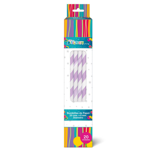BOMBILLA PAPEL MORADO-BCO 20UND.