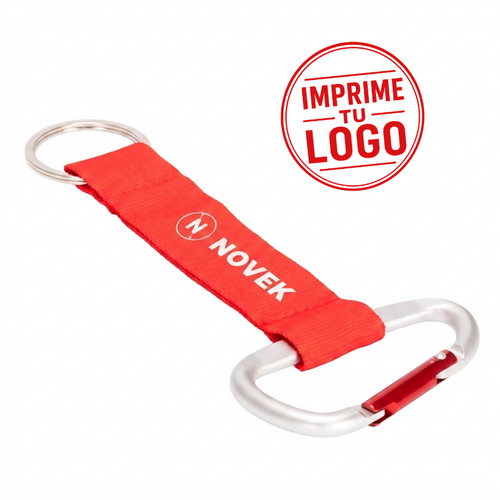 Llavero-Lanyard Mosqueton (Rojo, Impresion Un Color)