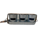 Set 3 Maceteros de Metal 30x10 cm Gris