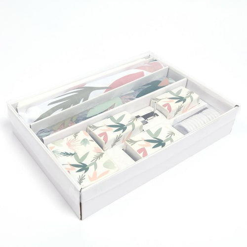 Set Baño 8 Piezas Hojas Multicolor