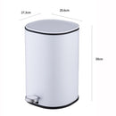 Papelero Cilindro 5 Litros Metal Blanco