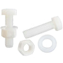 Perno hexagonal de nylon con tuerca y golilla M4 x 15 mm 2 unid
