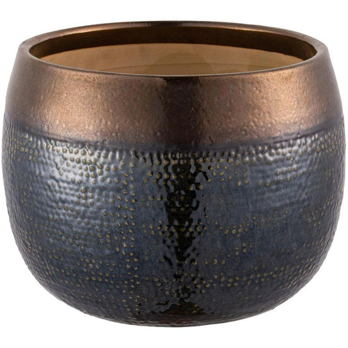 Macetero Aisea De Ceramica 30X23 Cm Oliva Dorado