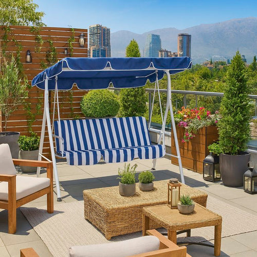 Repuesto Cojin+Toldo Sillon Rayas Azul