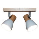Barra Suizo 2 Luces Madera Blanco
