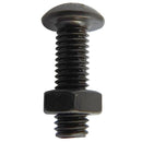 Perno cabeza boton M3 x 16 mm c/tuerca pavonado negro 4u