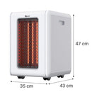 Estufa Infrarrojo 2000W 65M2 Blanco