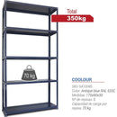 Estante Metal 5 Nivel(Es) 90X172X30 Cm Azul