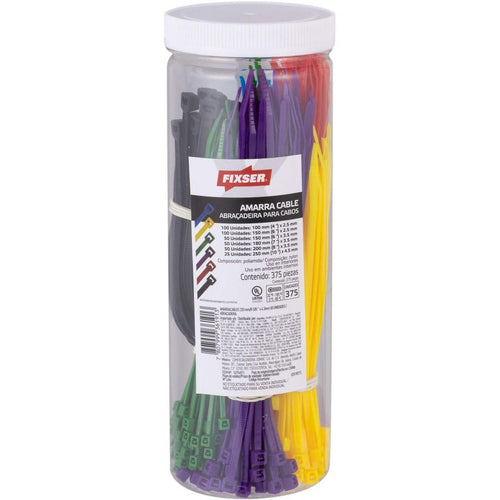 Pack Amarra Cables 375 Unidades Color